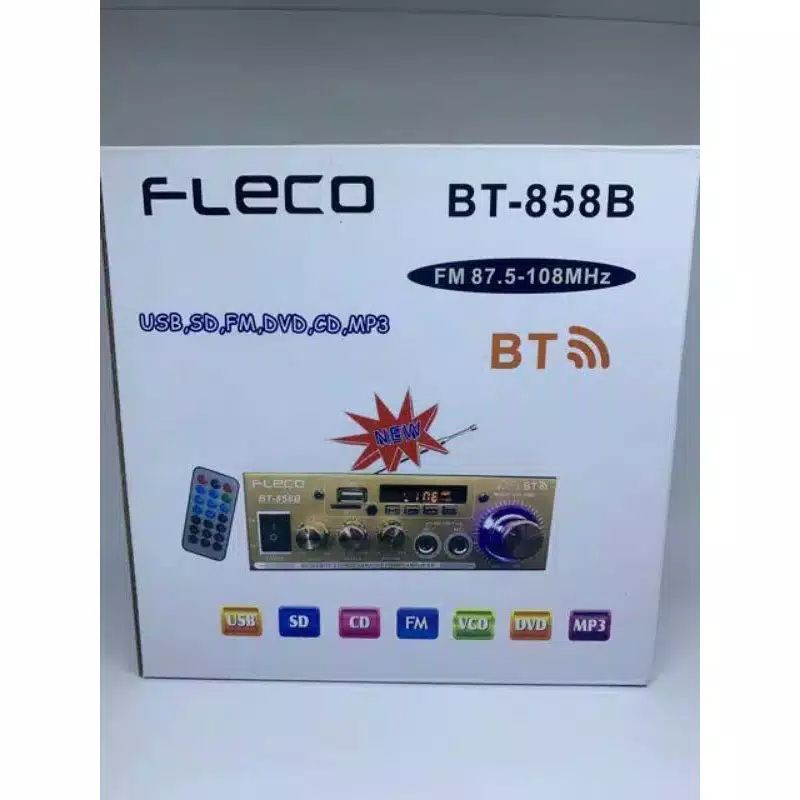 AMPLI - POWER AMPLIFIER BLUETOOTH FLECO BT-858BT - AMPLI KARAOKE TERMURAH FLECO BT-858B AC DC