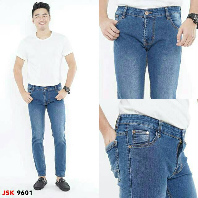  Size  28 38 Celana  Jeans  Pria  Skinny Stretch  Big  Size  