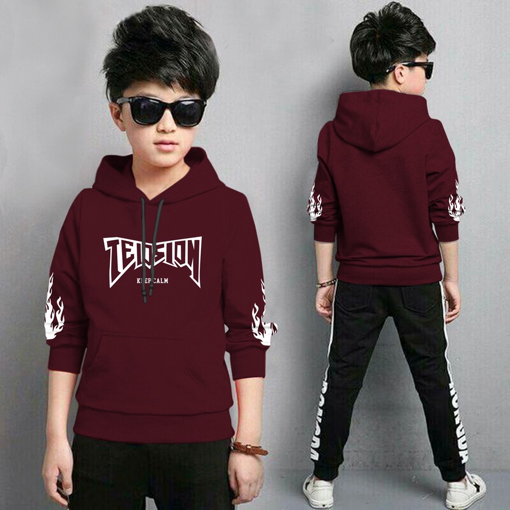 Jaket Anak Laki Laki/Jaket Anak Terbaru/Hoodie Anak Telesion Anak Gaming Bahan Fleece Tebal 4-11 TAHUN