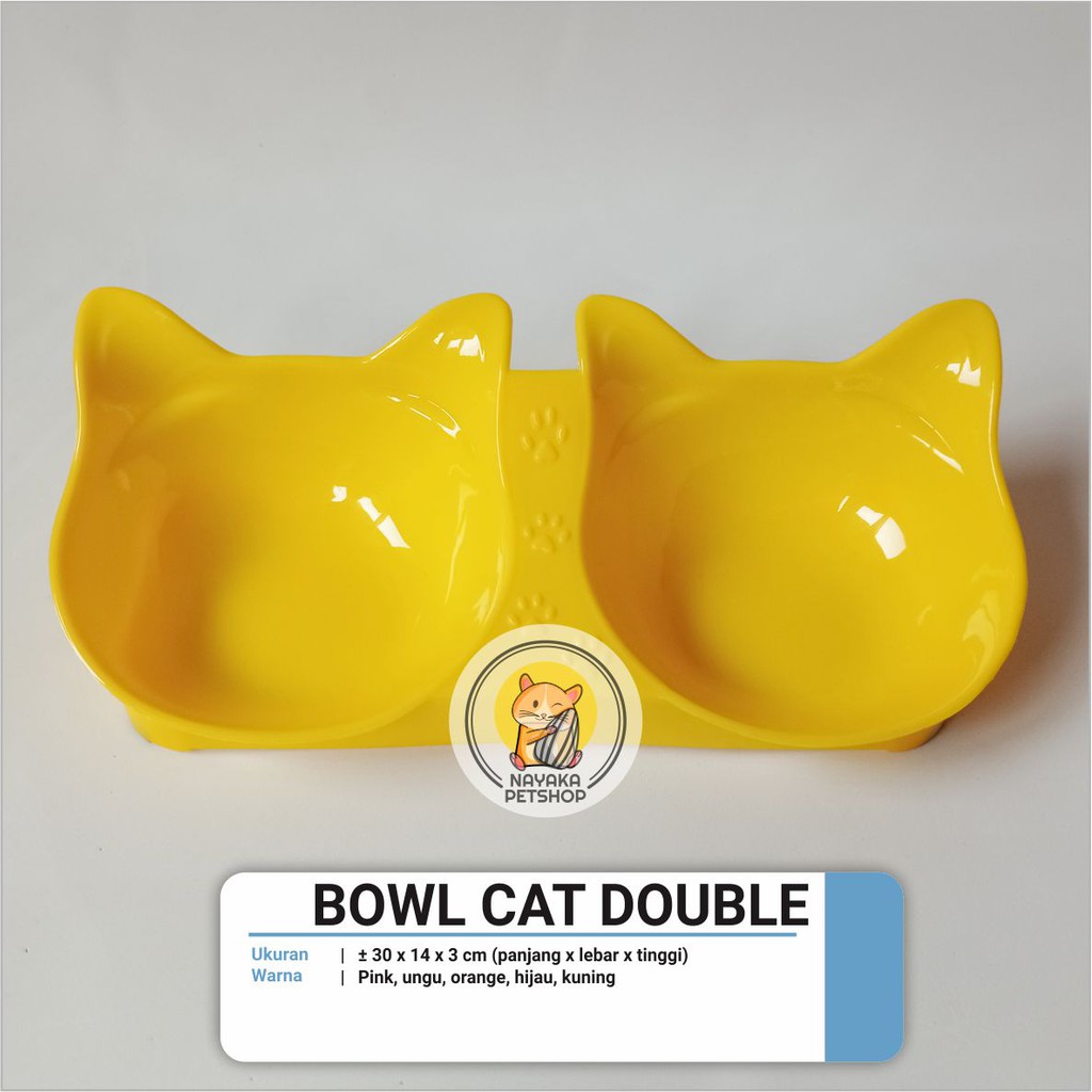 Bowl Cat Double Piring Tempat Wadah Makan Minum Hewan Kucing Kelinci Marmut Guinea Pig Musang