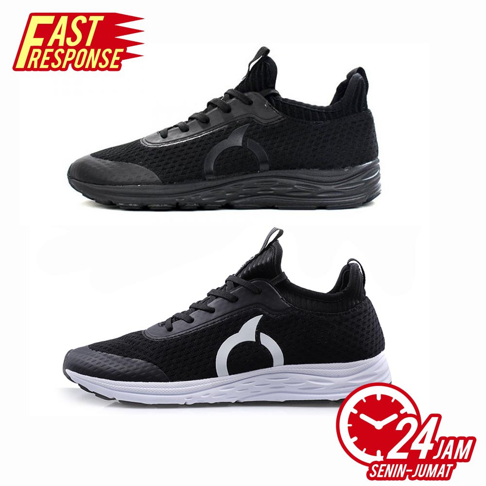 SEPATU CASUAL ORTUSEIGHT HARVARD BLACK WHITE, ALL BLACK