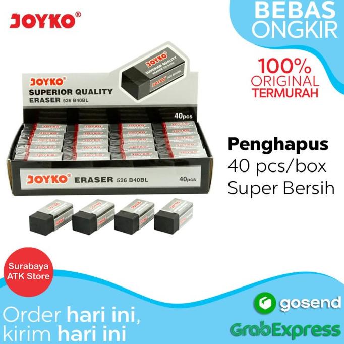 

<<<<<] Eraser Penghapus Joyko 526-B40BL 1 Box 40 Pcs