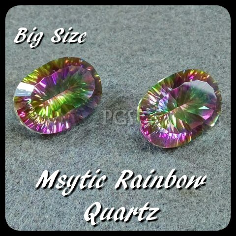 BATU PERMATA NATURAL MYSTIQUE QUARTZ RAINBOW SUPER COLOR BIG SIZE LOSTONE BELUM TERMASUK RING / CINC