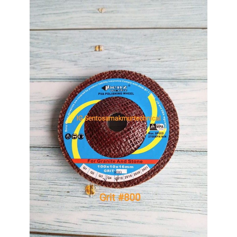 BENZ 4&quot; PVA Polishing Wheel Sponge Spongi Batu Grenda Poles