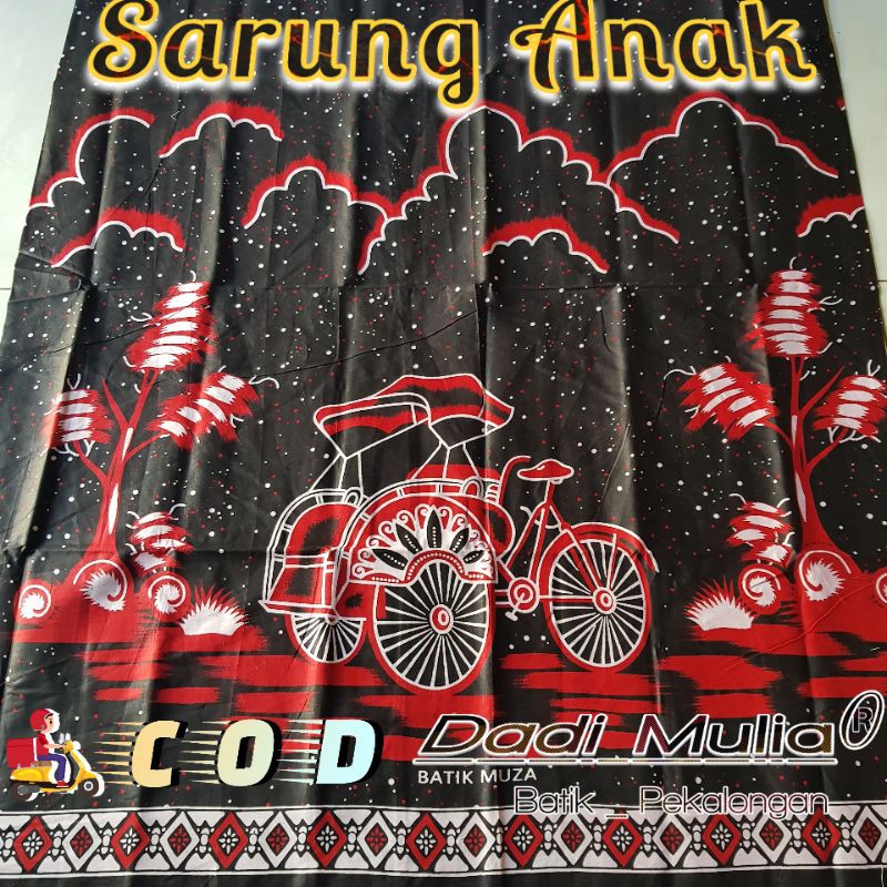 SARUNG ANAK BATIK BECAL MERAH SD ATAU SMP KANG SANTRI BATIK GUNUNGAN TERLARIS WAYANG MOTIF GUS AZMI / SARUNG KHITANAN KHITAN / SARUNG MUZA SARUNG MUZA SARUNG MUZA / SARUNG WAYANG / SARUNG BECAK / SARUNG ONTEL / SARUNG GUNUNGAN / SARUNG GAMBAR MOBIL