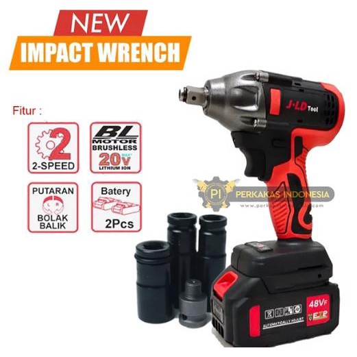 Cordless Impact Wrench JLD TOOL JV88 48V Brushless Mesin Bor Baut Sock