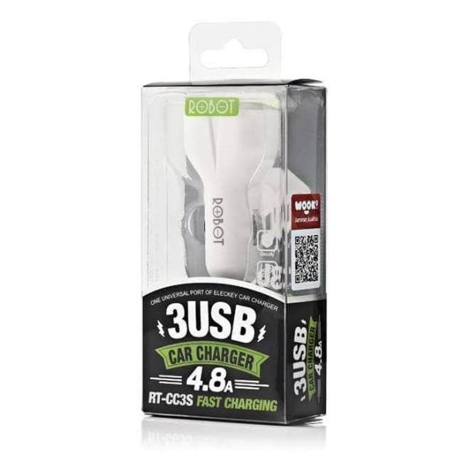 CAR Charger ROBOT RT-CC3S 3usb port 4.8