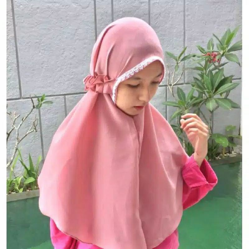 Bergo Renda Tali Kriwil | Bergo maryam renda tali kriwil