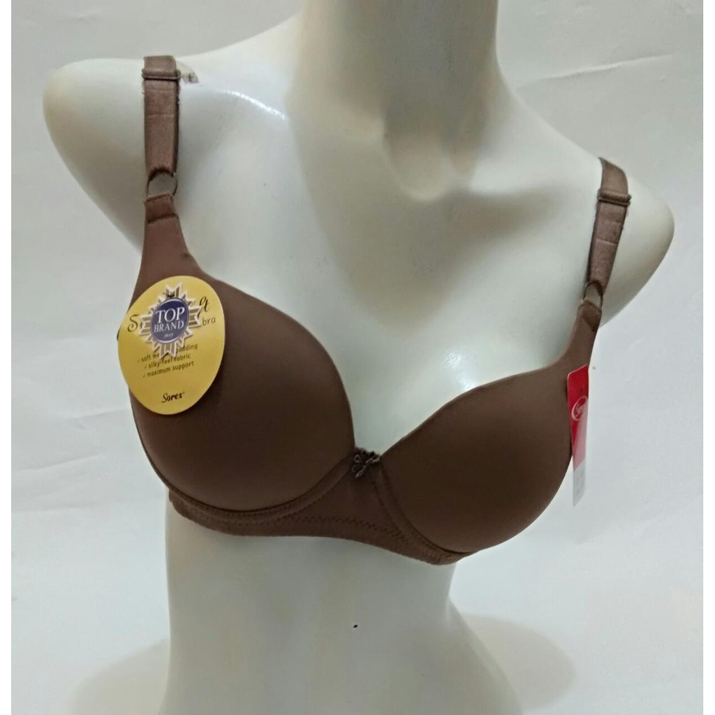 Bra SOREX 9808 SILKY SOFT BH Wanita Busa kawat Polos 3/4 cup BK Kait 2 sz 34 36 38