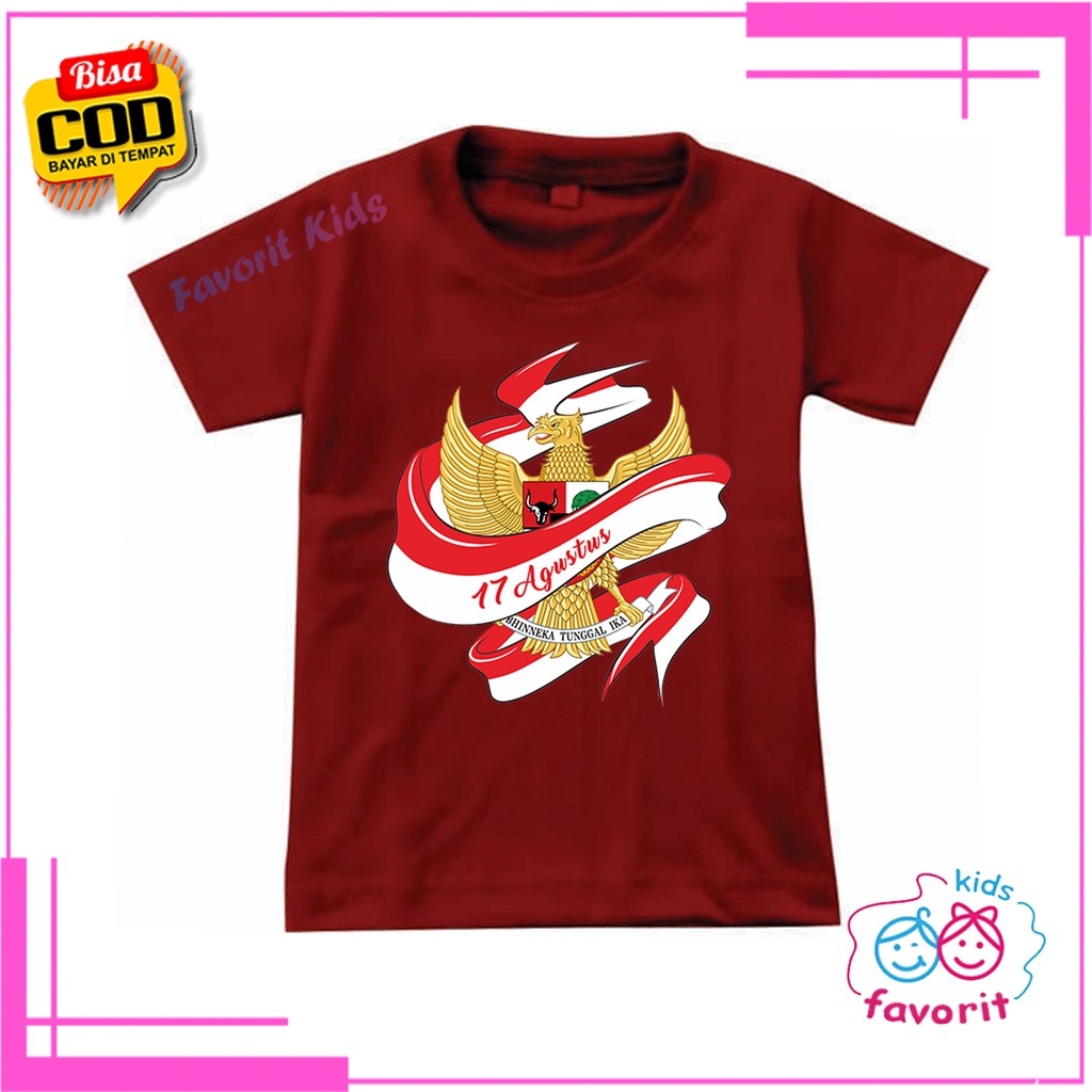 Favorit kids KAOS ANAK GARUDA MERAH PUTIH kaos anak 17 agustus 12bulan sampai 10 tahun DTF