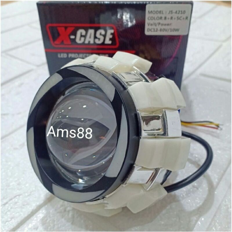 LAMPU PROJIE DEPAN BIG 3,5 INCH VARIASI RAINB1OW SABIT UBUR-UBUR UNIVERSAL VARIASI MOTOR