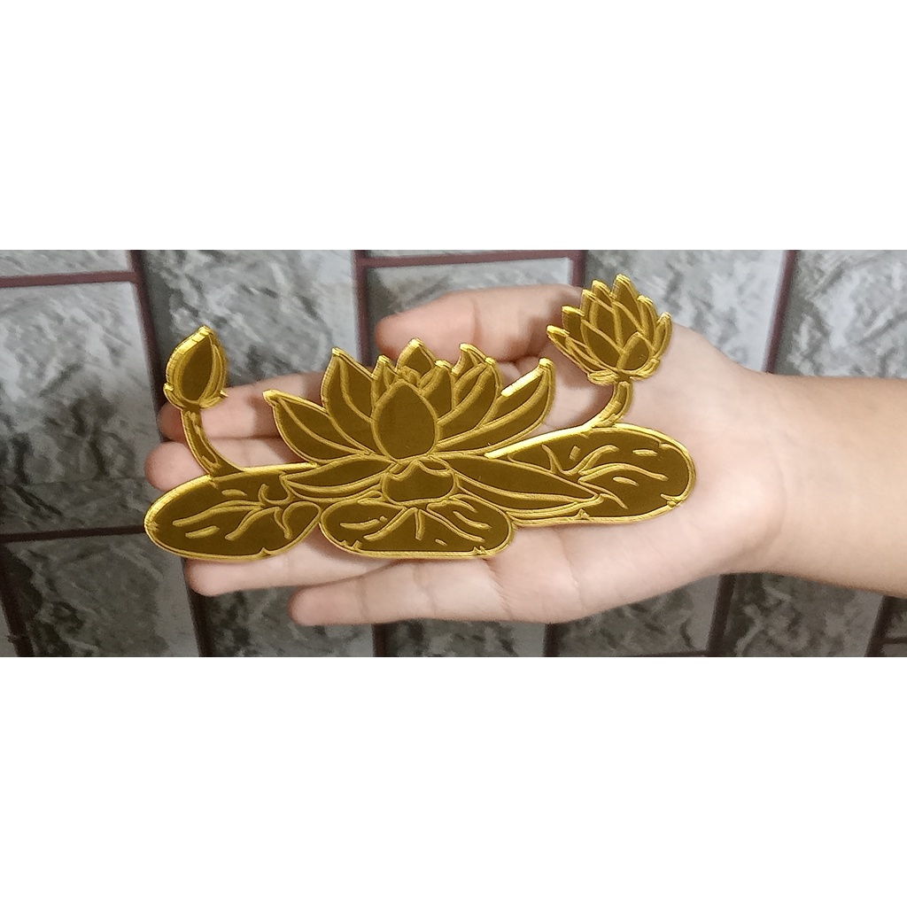 DEKORASI MAHAR LOGO LAMBANG EMBLEM LAMBANG Teratai PSHT dari bahan Akrilik GOLD/ Silver/ Hitam