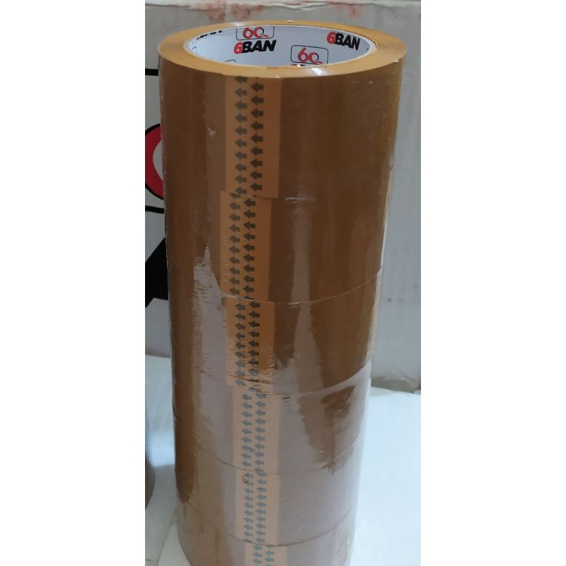 

OPP Tape / Lakban Coklat Merk 6BAN 90 yards x 48mm (1 slop @ 6roll)