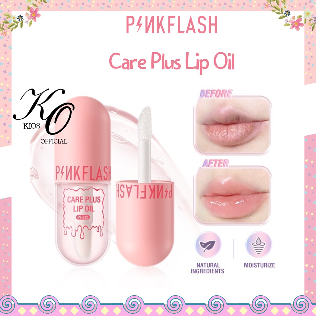 Pinkflash Care Plus Lip Oil Lip Balm Lip Gloss Moisturizer Repair Nourish Reduce Wrinkles Waterproof