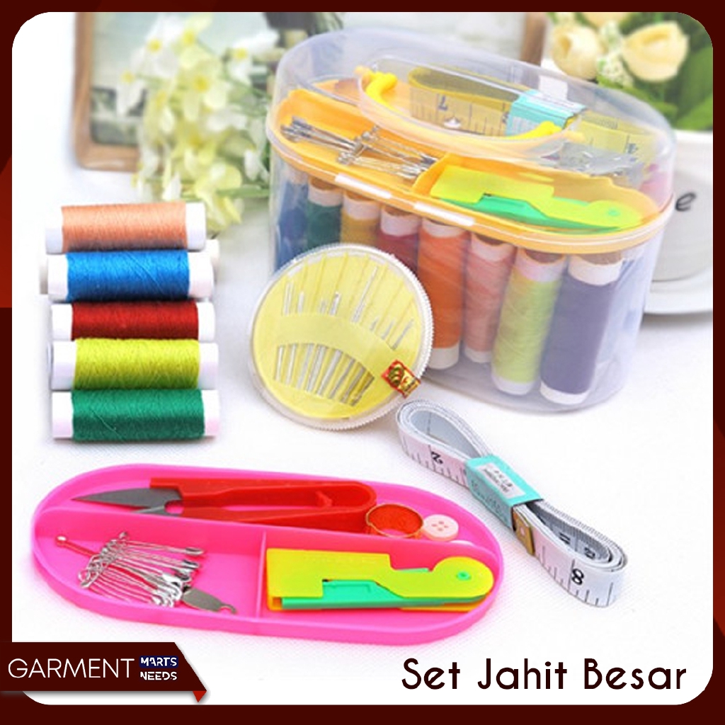 SET ALAT JAHIT BESAR SEWING BOX LENGKAP | Shopee Indonesia