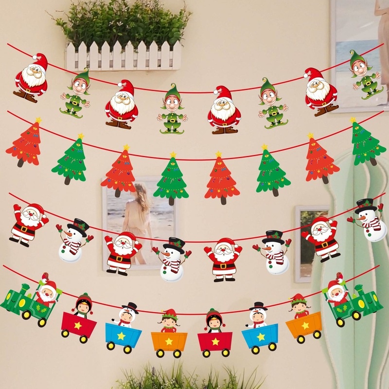 [Christmas Home Decoration Products] [3m Garland Christmas Banners Santa Claus Banner][Elk Flag Xmas Trees Banners Decor ] [Xmas Home Decor Accessories]