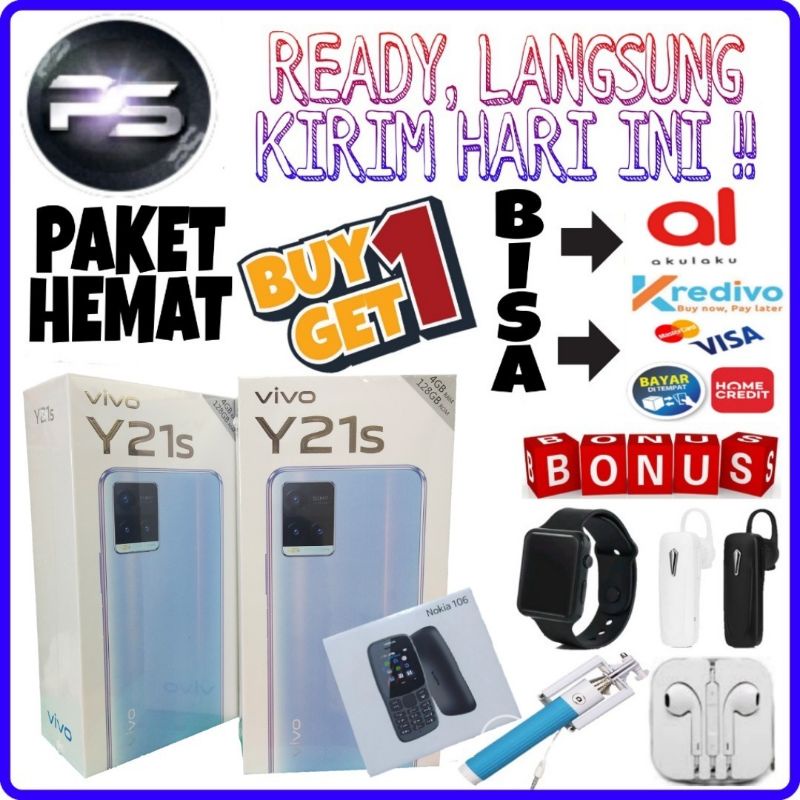 Vivo Y21s Ram 5/128 Original Bergaransi Resmi Bisa Cicilan, Dapat Bonus