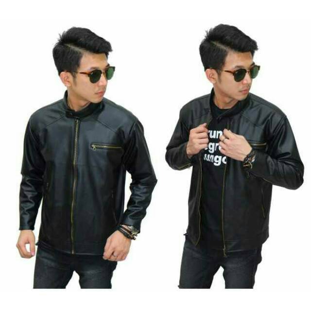 Jacket Leather Biker Black