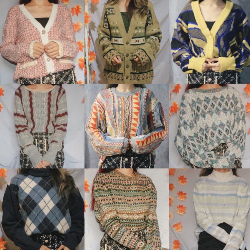 [PATTERN ] PL PRELOVED THRIFT SWEATER RAJUT KEPANG LIDI ACADEMIA VEST ROMPI CARDIGAN PREMIUM