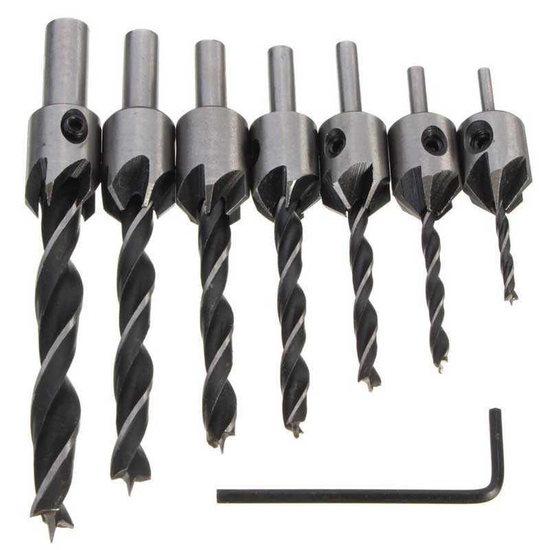 Set Mata Bor Baja Titanium Drill Bit Ukuran 3-10mm Isi 7 PCS Taffware