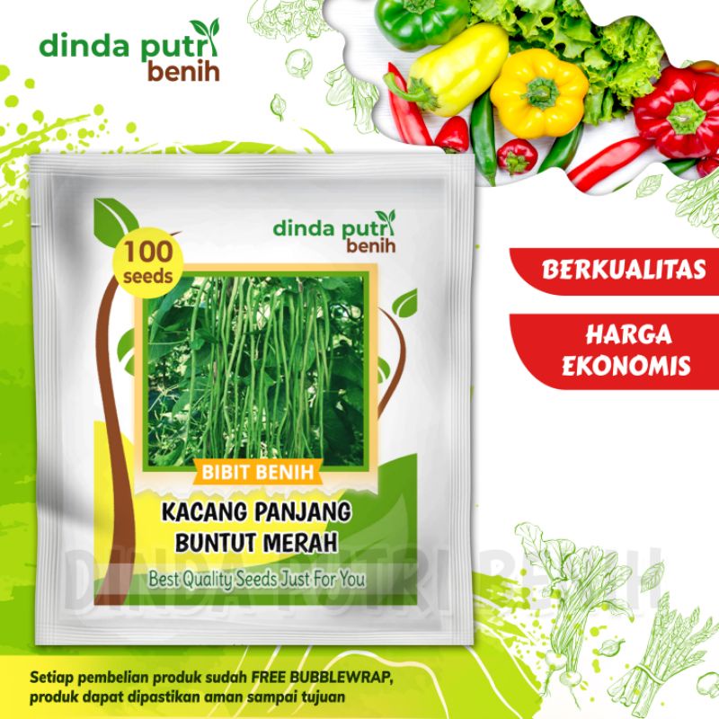 Benih Kacang Panjang Buntut Merah 100biji/benih sayuran super kacang panjang