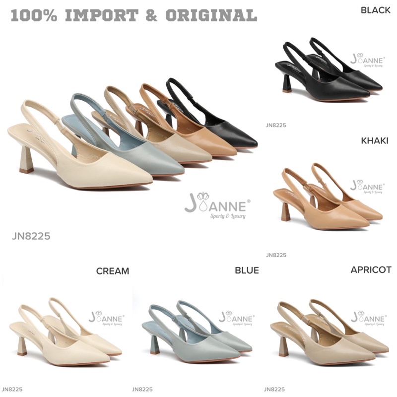 RESTOCK! [ORIGINAL] JOANNE Slingback High Heels Shoes Sepatu Hak Wanita #JN8225