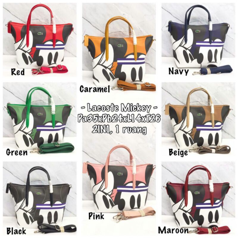 tas lacoste mickey 2in1