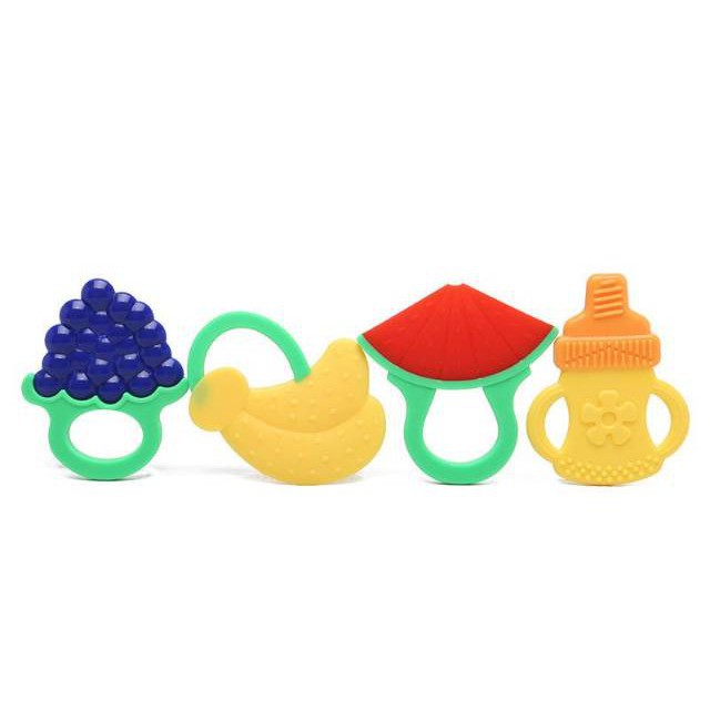 Baby Fruit Teether Pegang | Gigitan Bayi Bentuk Buah Bahan Silikon | Pegangan Bulat Bentuk Buah BPA FREE