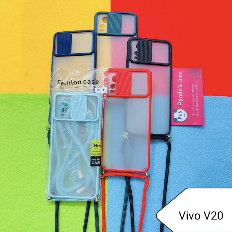 Vivo V20 Softcase dove sliding camera + Tali Laynard [Premium]