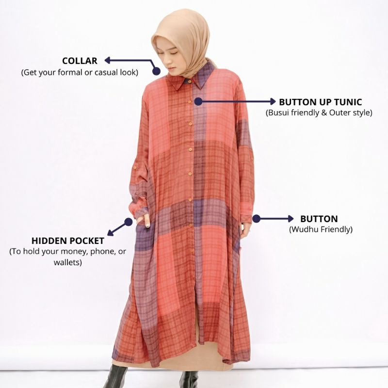 DAUKY - GAMIS M DRESS RAYON TARTAN