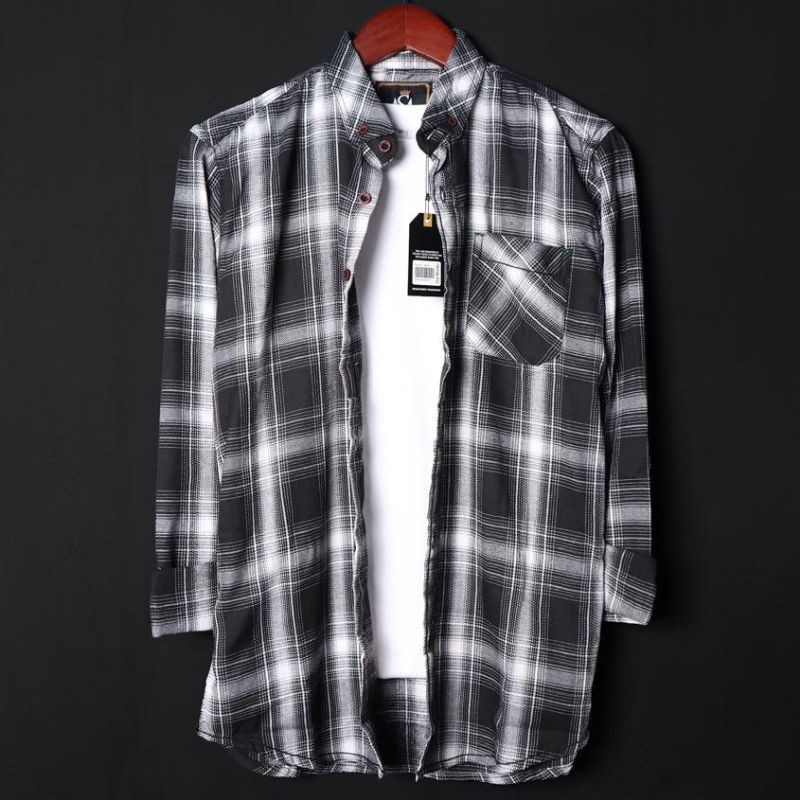 PROMO (GLOSIR_KEMEJA_FLANEL) Kemeja Flanel Pria Lengan Panjang Kotak Kotak Premium