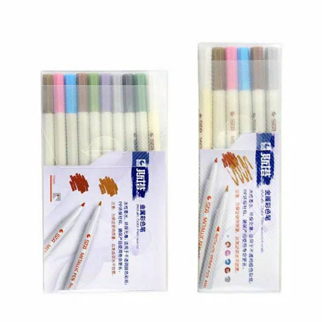 

10Pcs Pulpen Warna-warni Metalik untuk Hadiah/Melukis