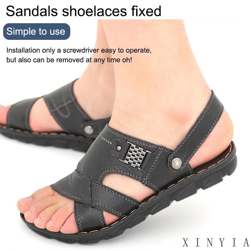 Xia.id Sandal Selop Pria Tipe Sekrup Aksen Rivet Metal Adjustable Bisa Dilepas