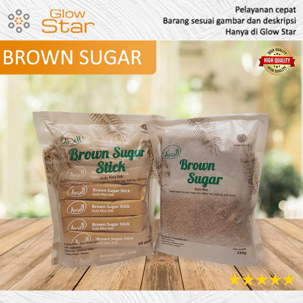 Brown sugar 250 gram, Sachet 60 stik 8g (480gram) brown sugar