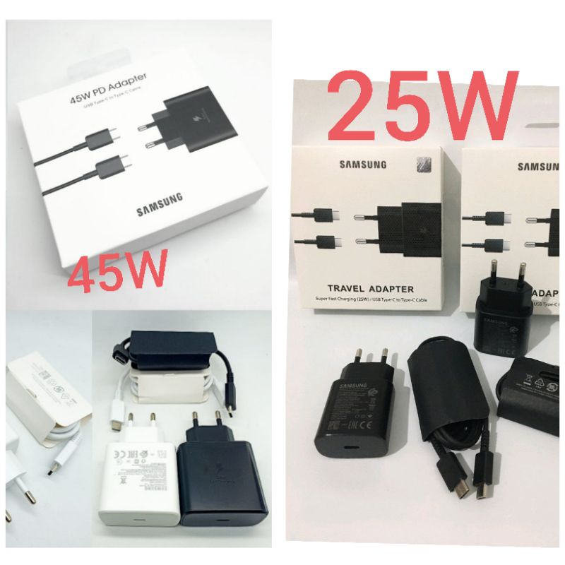 Charger Samsung 25W / 45W  Type C PD Super Fast Charging S21 S20 S20+ Note 10 Plus A71 A52 A72 M32