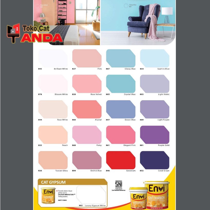Cat Tembok - Cat Tembok ENVI - Cat Envi Interior Cat Envi Cat Interior Galon 5KG