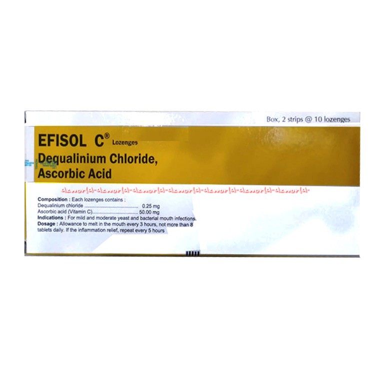 Efisol 20 Kapsul tablet hisap untuk mengobati sariawan Sakit Tenggorokan infeksi Jamur mulut