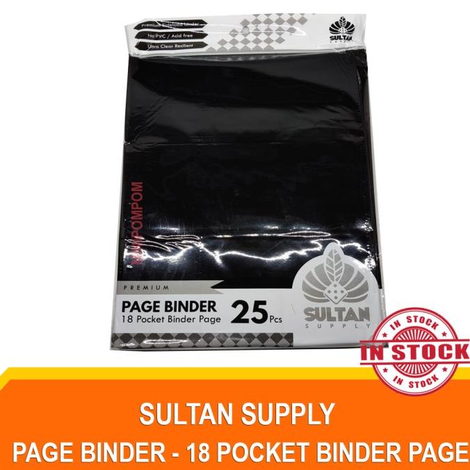 

Sultan Binder Premium PAGE 18 Pocket Sideload Black - isi 25 Lembar