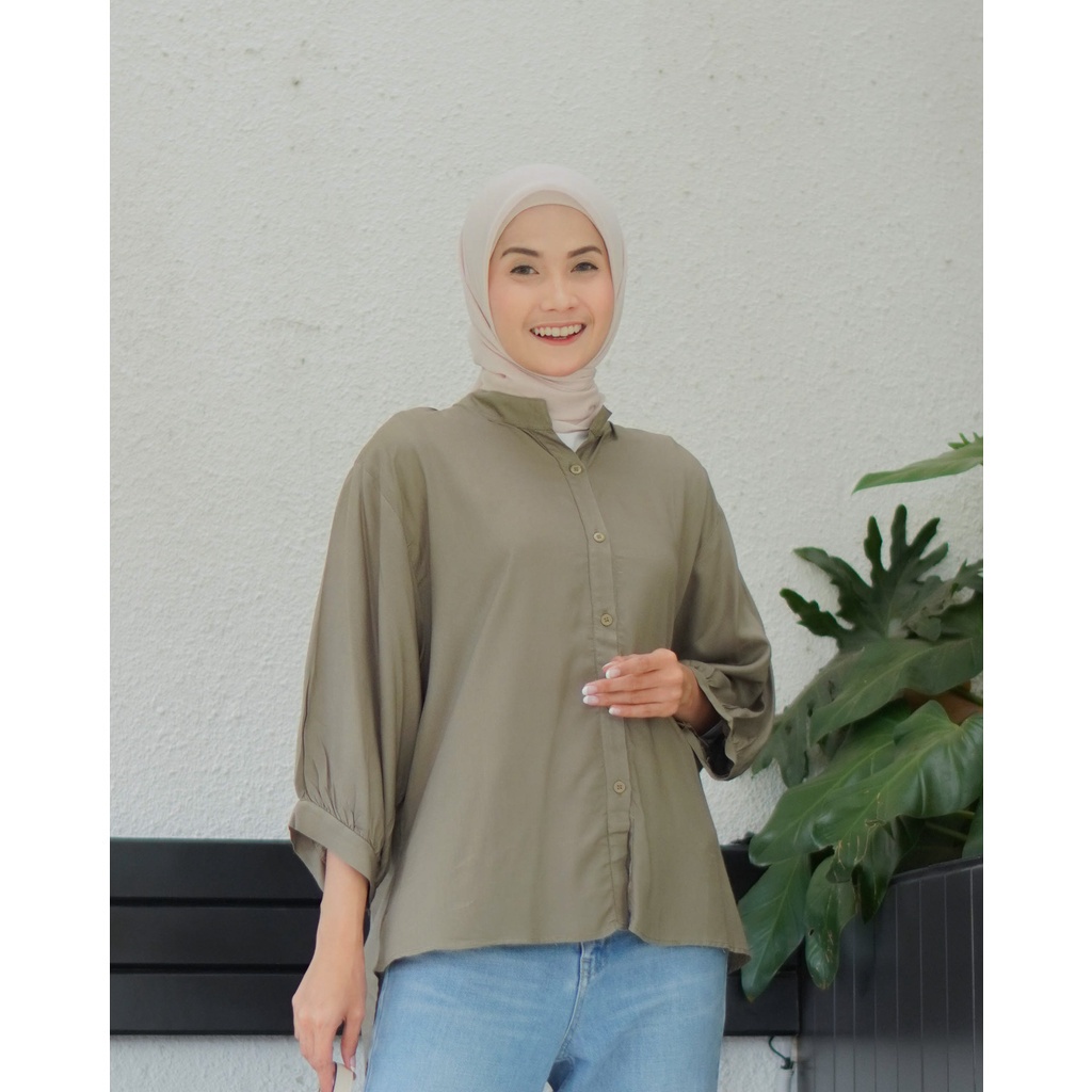 BEFAST - ZEC OOTD Wanita Kemeja EVAZ / Zura RAYON DIAMOND / Atasan Kemaja Kekiniaan Remaja / Kemeja Casual Wanita / Kem Polos Formal / Terbaru 2022 / Terlaris / kemeja Lengan Panjang