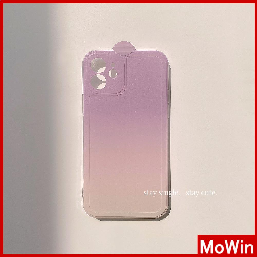 Soft Case Silikon Transparan Gradasi Ungu Shockproof Cover iPhone 13 Pro Max 12 Pro Max 11 7 Plus