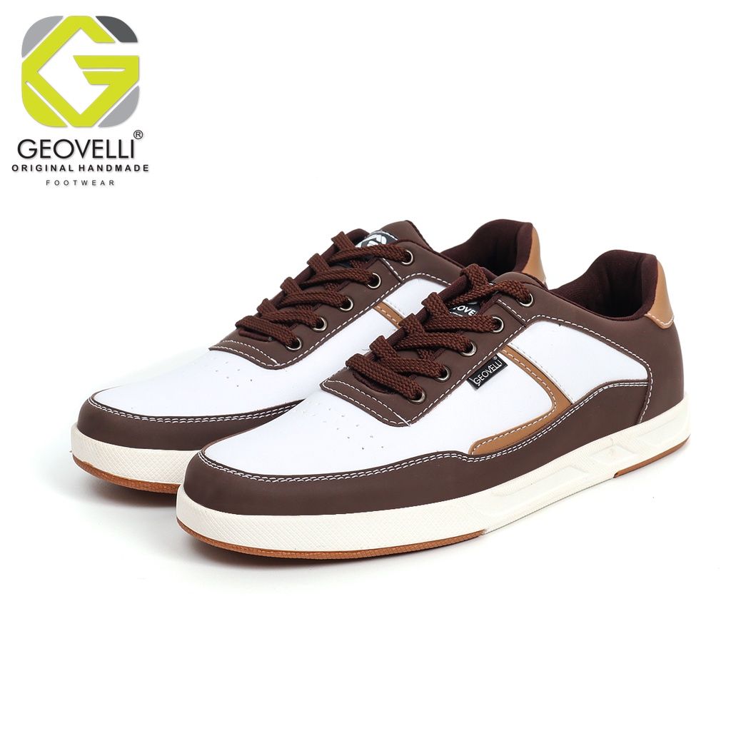 Geovelli White Combination Sepatu Sneaker Kasual Pria Comfortable Sneakers Outdoor Travelling GVL3128