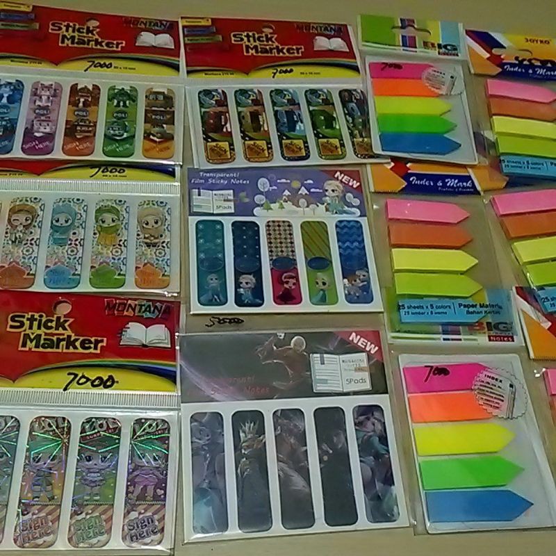 

[ STICKY NOTES ] Pembatas Buku STICK MARKER ANEKA KARAKTER DAN POLOS