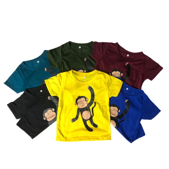 Baju Anak (MONKEY) Baju Distro Anak / Baju Anak Laki Laki Usia 1 - 6 Tahun Unisex