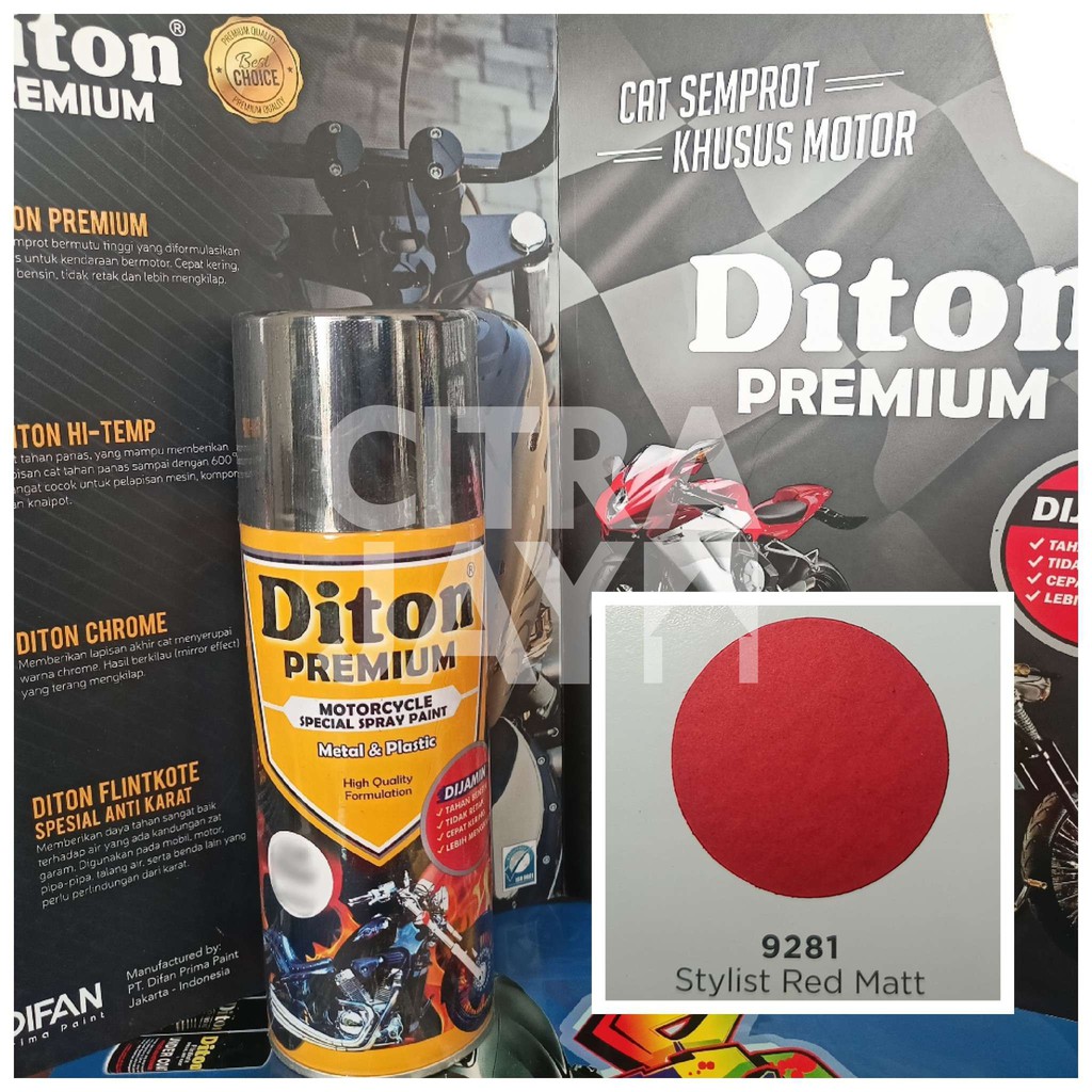 Merah dop diton 9281 stylist red matt merah dof isi 400cc Pilok Pilox Terbaik