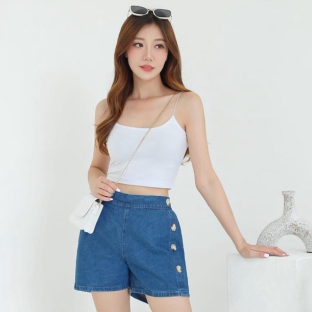 HOPYLOVY - Celana Pendek Wanita Dewasa Jeans / Hotpants Jeans Style Korean Aira