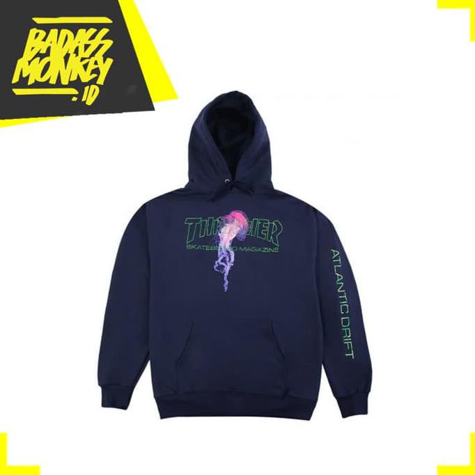 Thrasher Atlantic Drift Hoodie Navy .Deevagrosir.Olshop