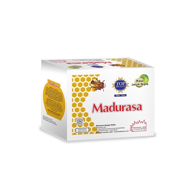 

MADURASA JERUK NIPIS MADU AIR MANCUR / Madurasa Jeruk Nipis Sachet 12x25 gr - Box/MADU/MADU RASA