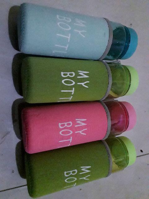 [jakarta] My Bottle + Pouch Warna Infused Water 500ml - Botol Minum 1kg 9 Pc