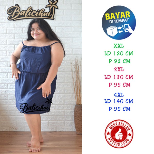 Balicihui Dress Bella Dress Jumbo Dress Halter Plus Size Big Size Dress jumbo Wanita