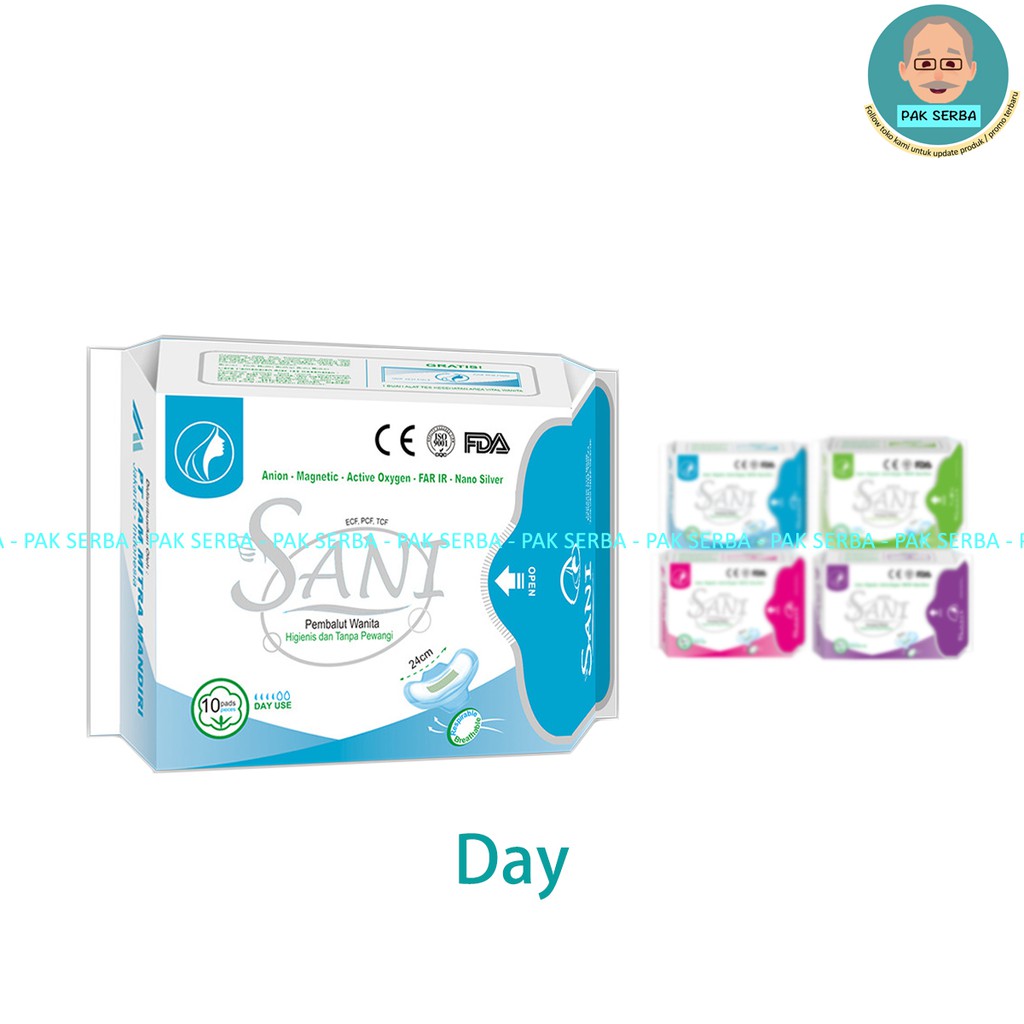 Sani / Pembalut Wanita / PANTYLINER DAY NIGHT EXTRA NIGHT